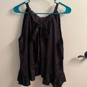 Black Sleeveless bow back blouse